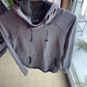Cowl neck hooded long sleeve